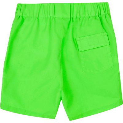 Mini boys fluro green swim shorts